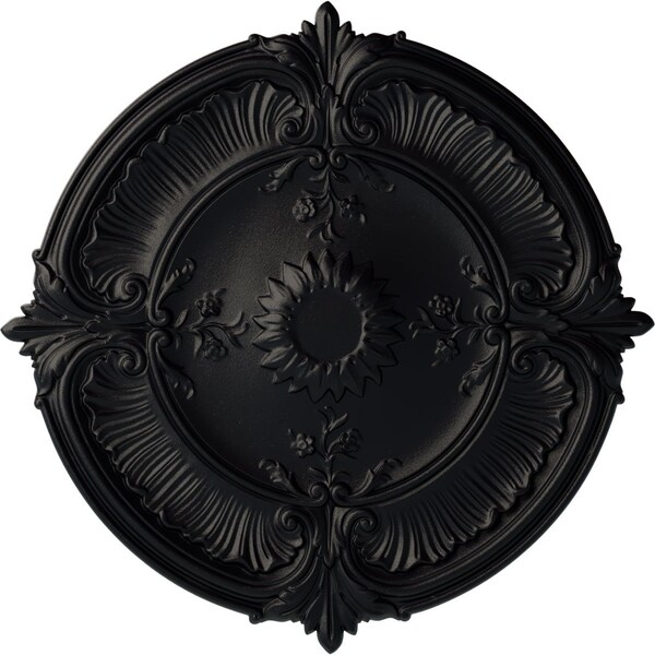 Ekena Millwork Attica Acanthus Leaf Ceiling Medallion (Fits Canopies up to 3 1/4"), 30 1/8"OD x 1 1/2"P, Steel Gray CM30ATSGS - main